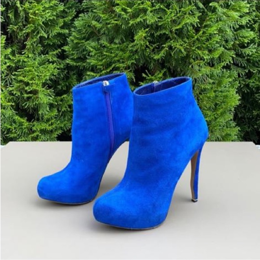 NICHOLAS KIRKWOOD Cobalt Blue Suede Booties S.38
